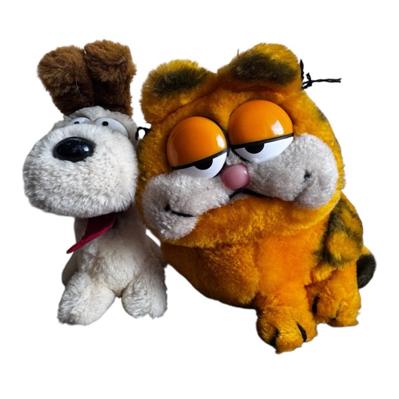 Garfield Other - Vintage 1981 Garfield & Odie Plush Toys Set Retro Cartoon Collectibles